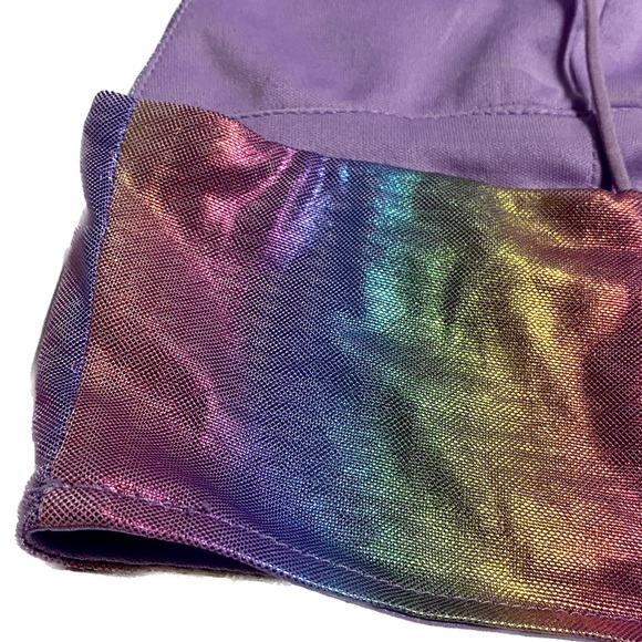 FOREVER 21 Metallic Rainbow Iridescent Crop Top Bralette - Picture 5 of 14